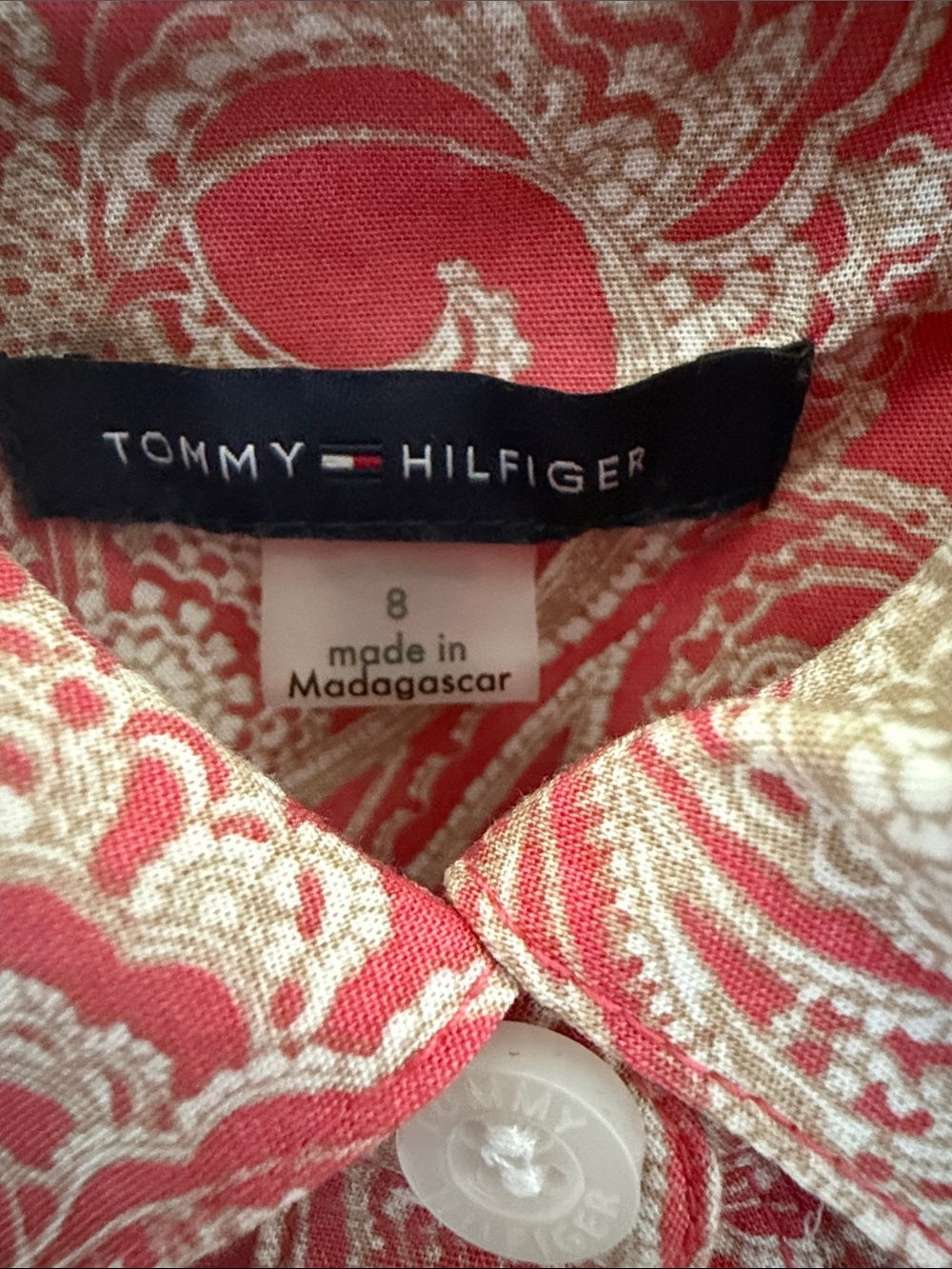 Tommy Hilfiger Pink Paisley Button-Front Maxi Dress with Tie Waist - Picture 2 of 3